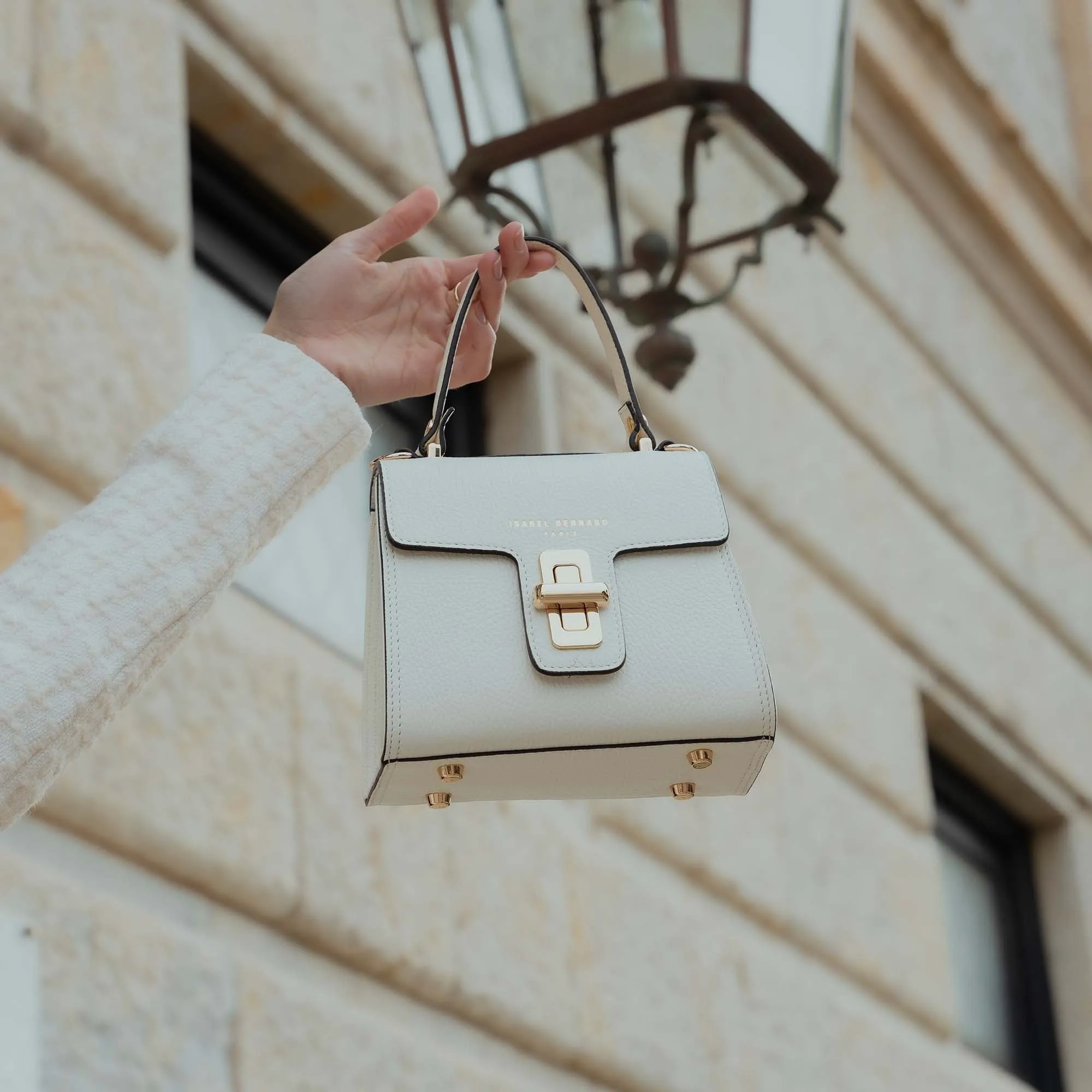Femme Forte Simone Mini white leather handbag calfskin leather