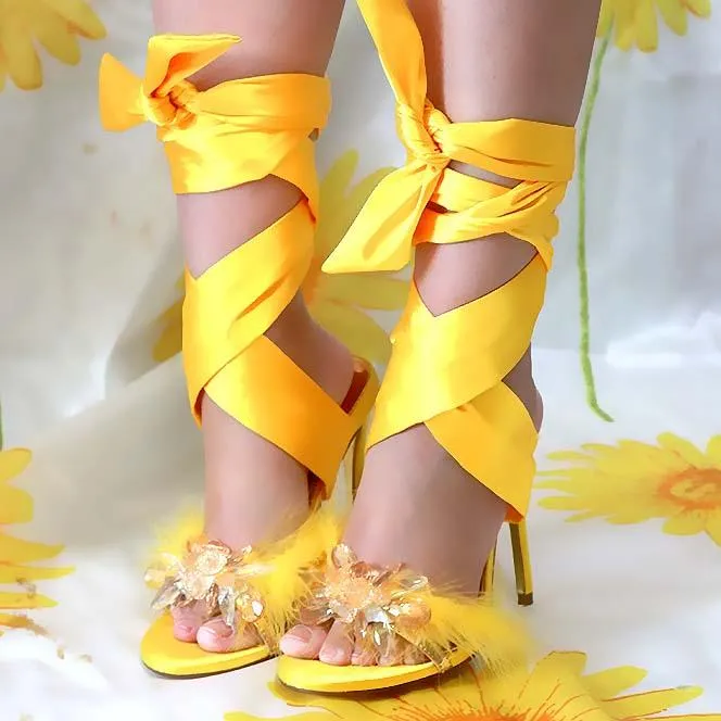 Flower Gladiators Strappy Ankle Cutout Sandals