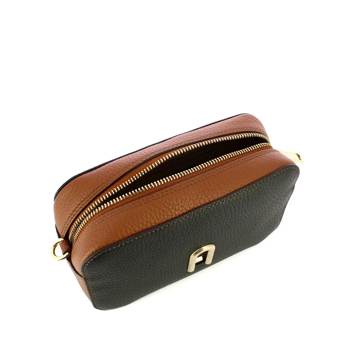 Furla - Mini Borsa a bandoliera Primula Colorblock Nero Cognac - WB00667BX1195 - NERO COGNAC/H