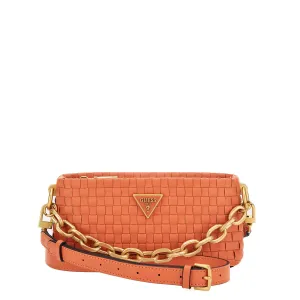 Guess - Mini Borsa a tracolla Lisbet intrecciata Papaya - HWWA8774720 - PAPAYA