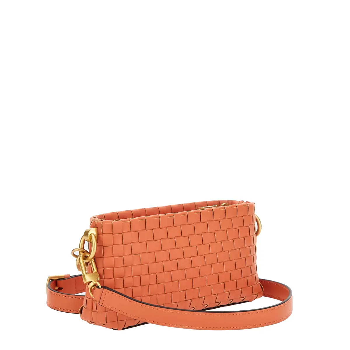 Guess - Mini Borsa a tracolla Lisbet intrecciata Papaya - HWWA8774720 - PAPAYA