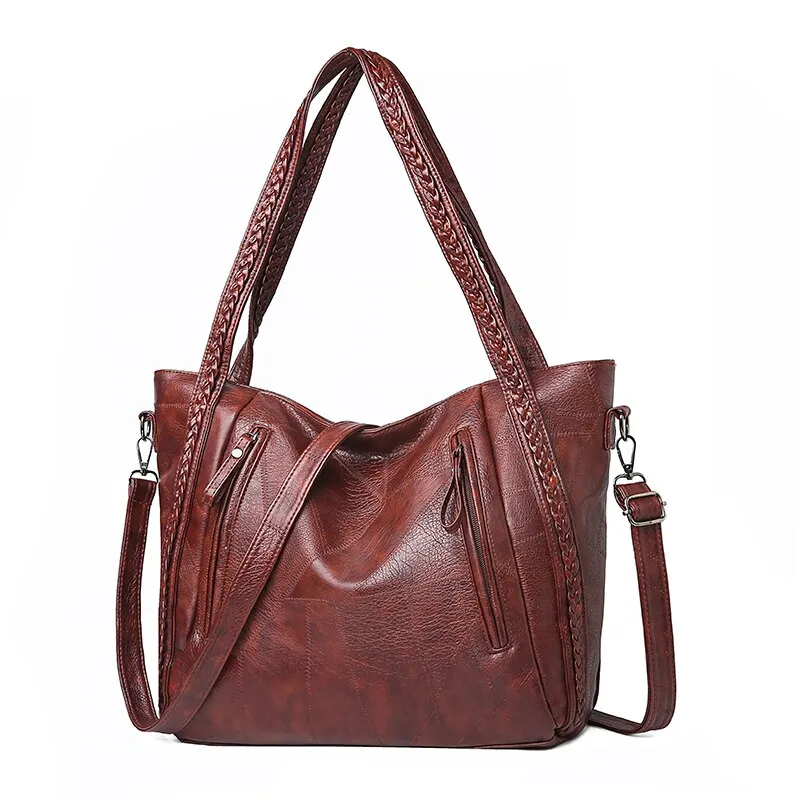 Gykaeo Luxury Handbags Women Bags Designer Vintage Tote Bag Ladies PU