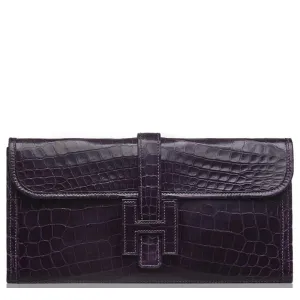 Hermès Jige PM Clutch Bag Prune