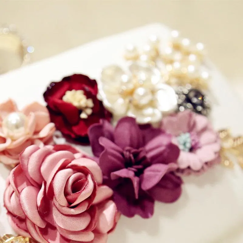 High quality luxury handmade flowers evening bags brand dinner clutch purse with chain flower banquet bags