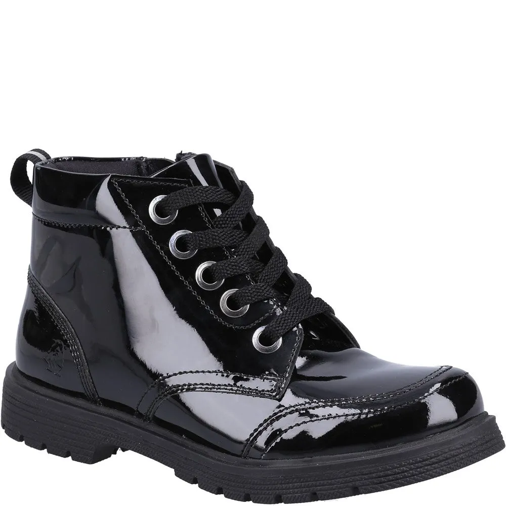 Hush Puppies Jolie Patent Junior School Boots