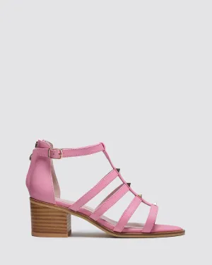 ILLUSION HEEL SANDALS PINK LEATHER