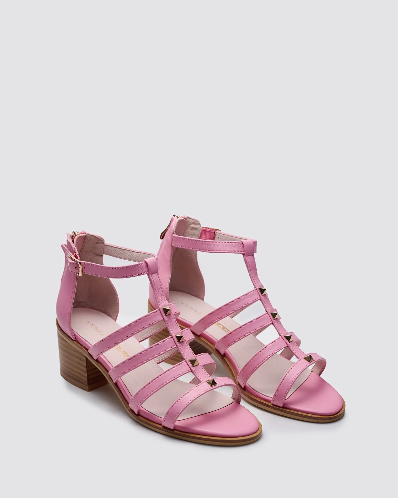 ILLUSION HEEL SANDALS PINK LEATHER