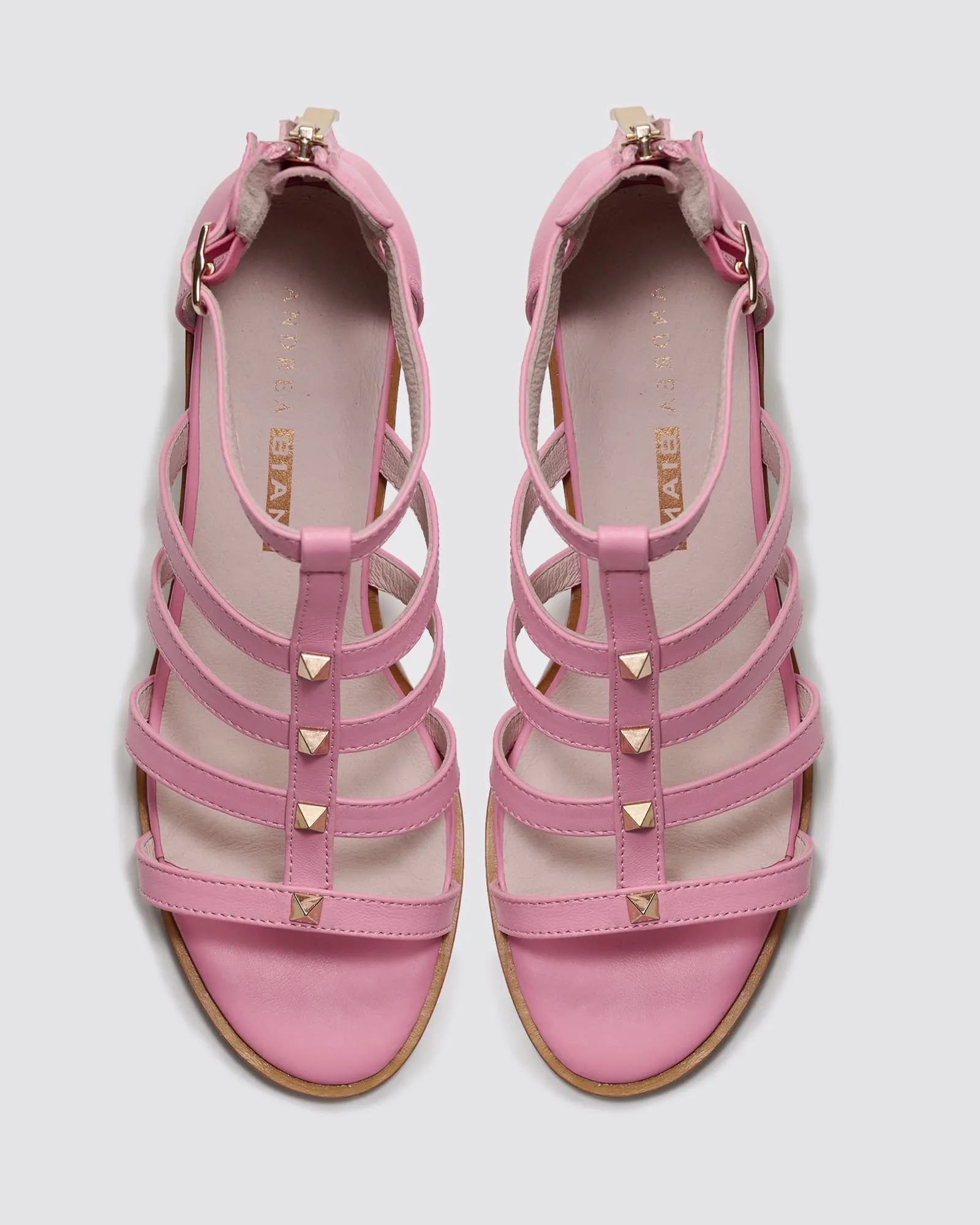 ILLUSION HEEL SANDALS PINK LEATHER
