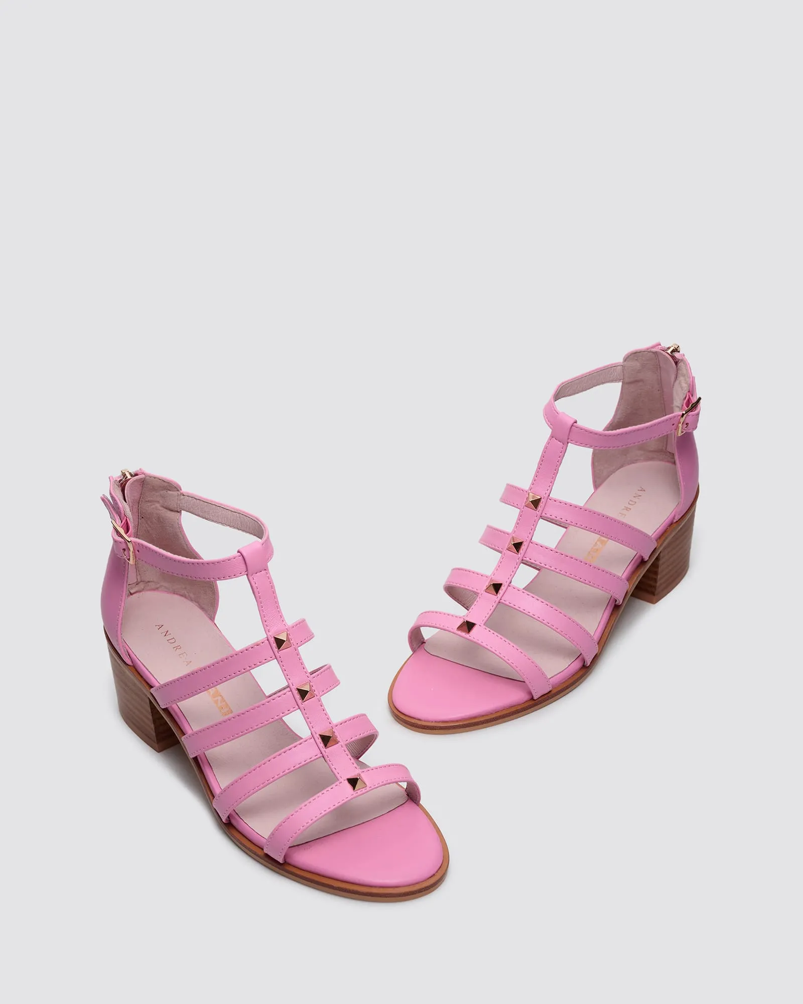 ILLUSION HEEL SANDALS PINK LEATHER