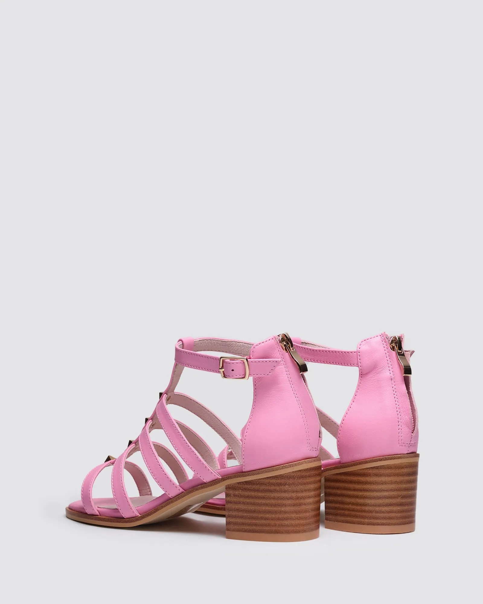 ILLUSION HEEL SANDALS PINK LEATHER