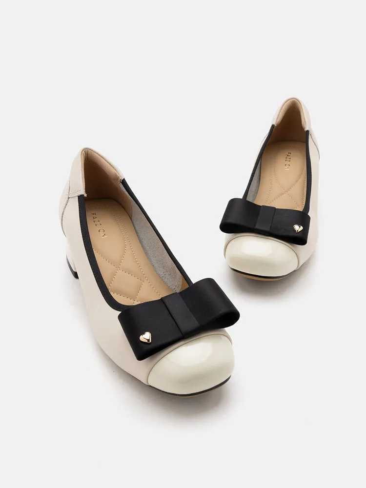 Itzel Love Embellished Bow Low Block Heels