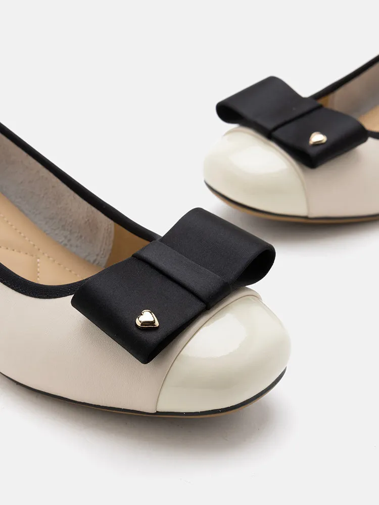 Itzel Love Embellished Bow Low Block Heels