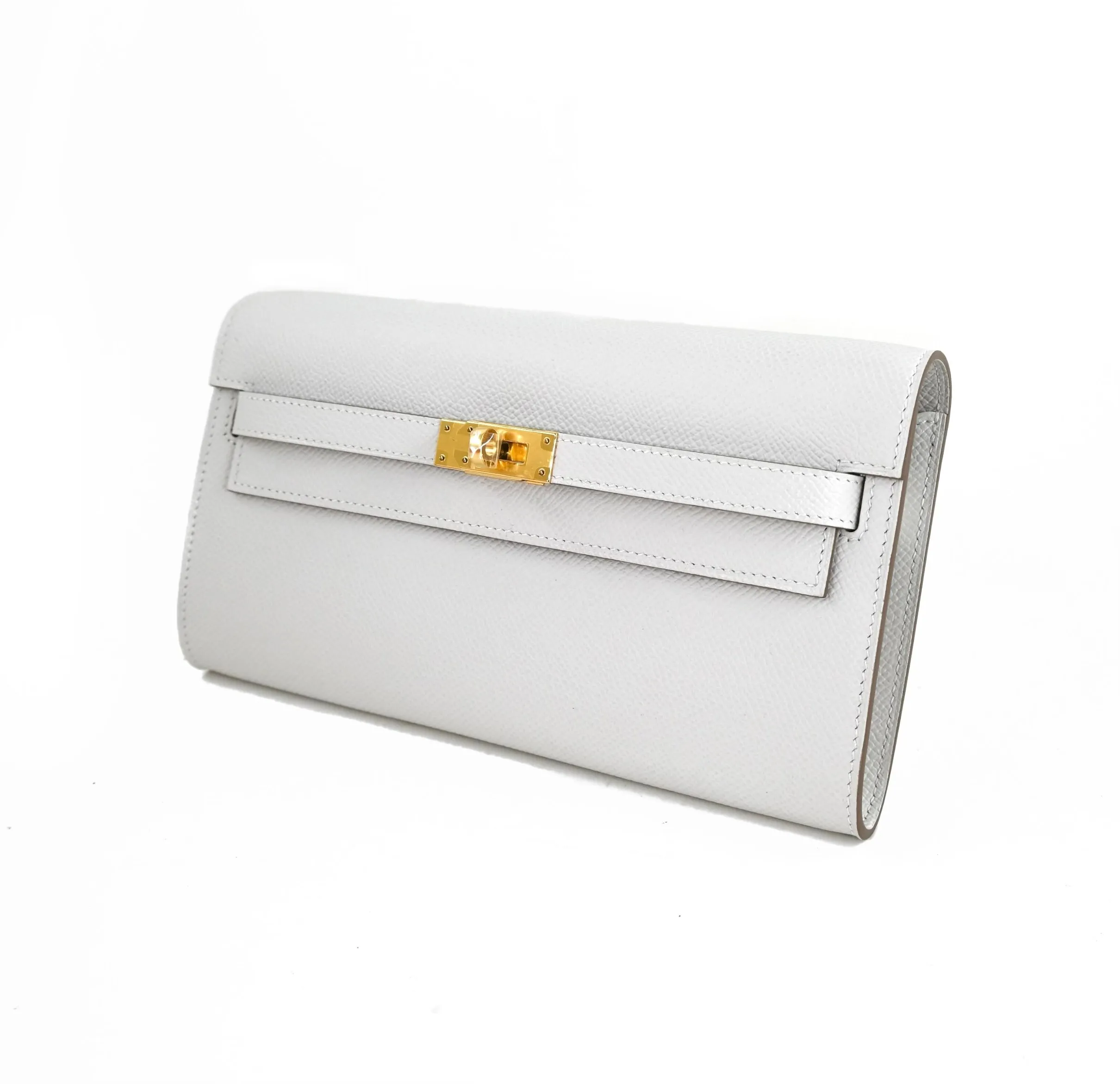 Kelly Wallet To Go Gris Pale Epsom GHW