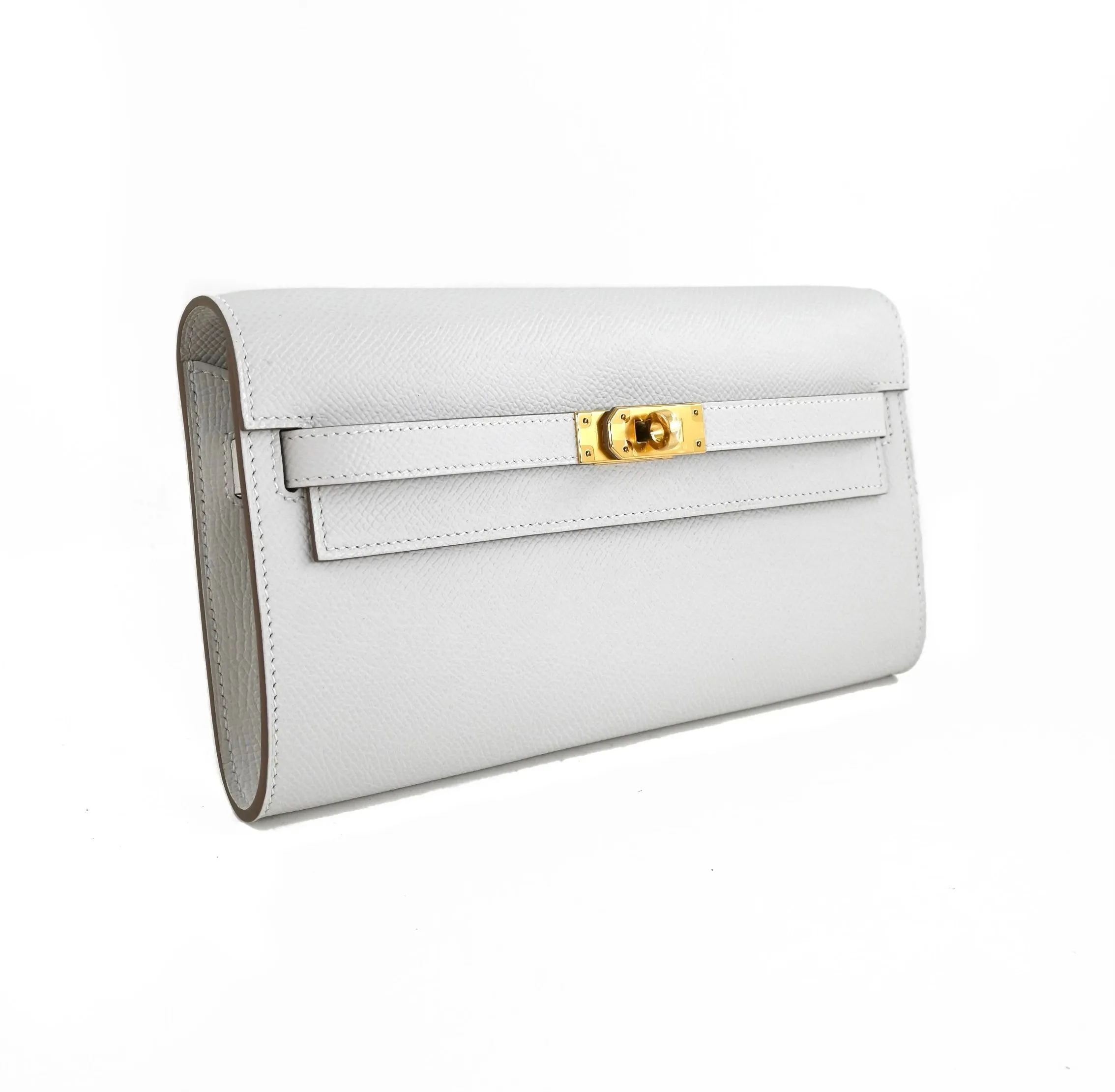 Kelly Wallet To Go Gris Pale Epsom GHW