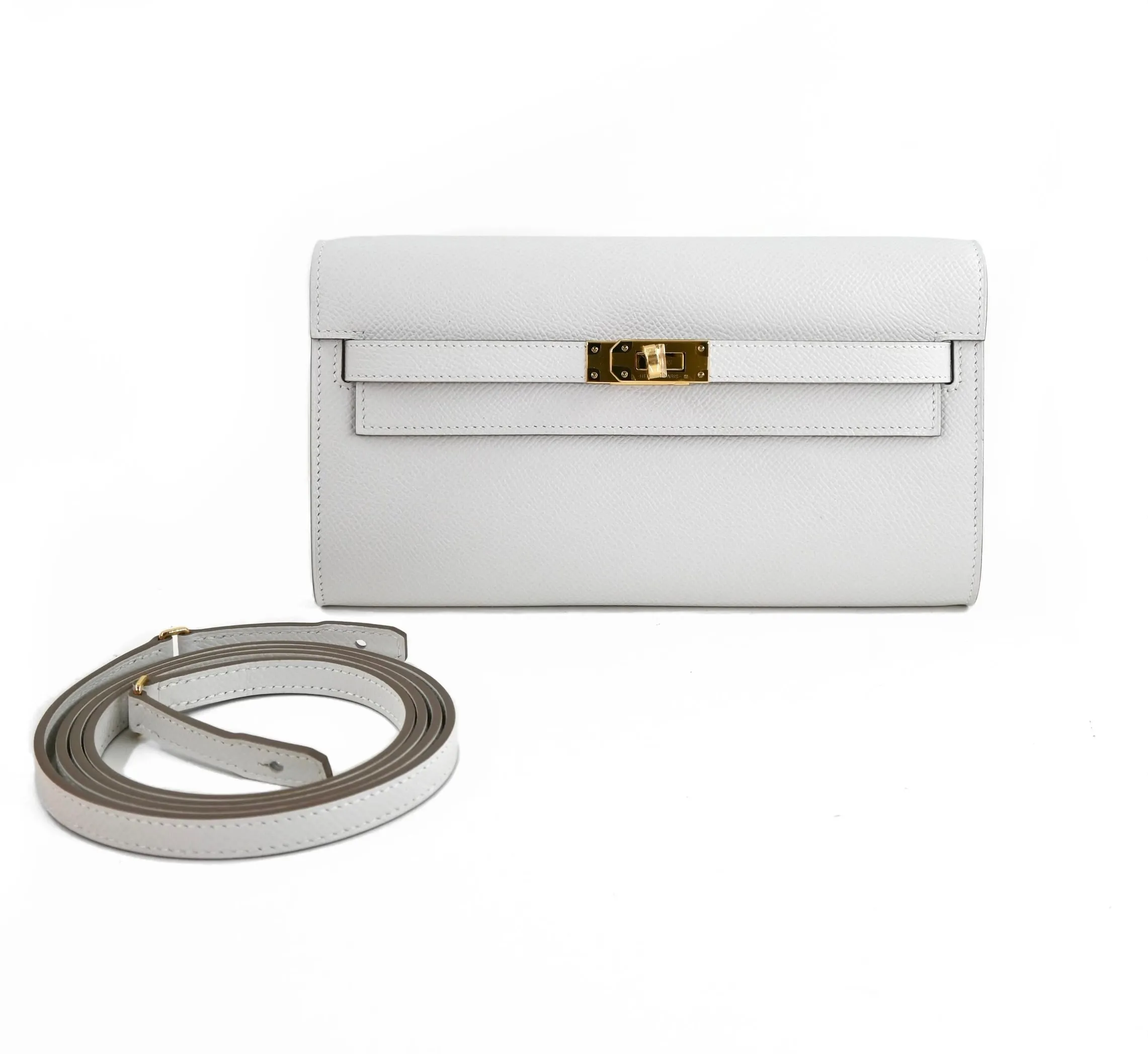 Kelly Wallet To Go Gris Pale Epsom GHW