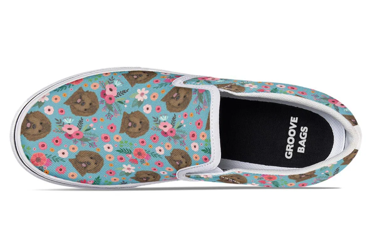 Labradoodle Flower Slip-On Shoes