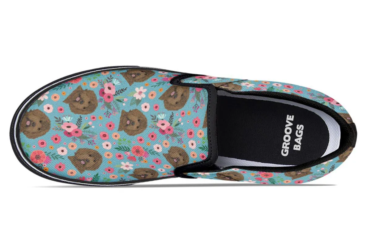 Labradoodle Flower Slip-On Shoes