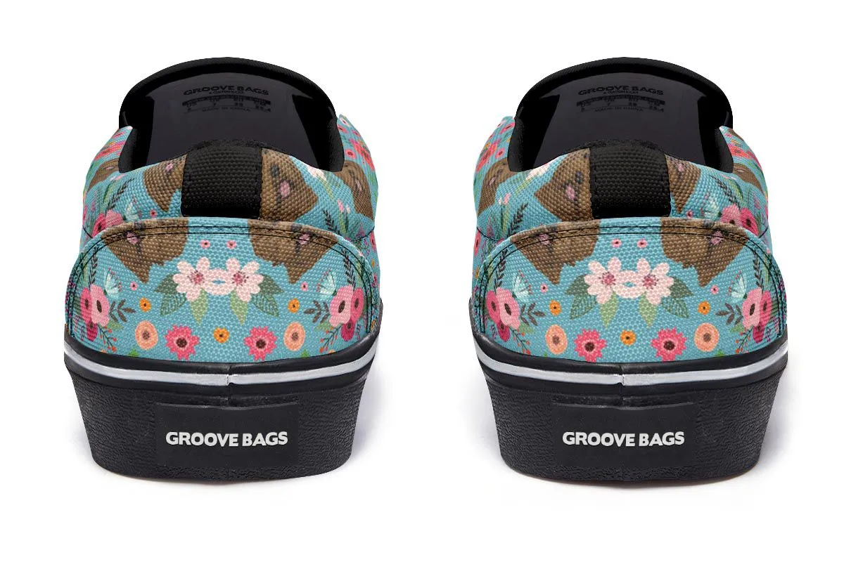 Labradoodle Flower Slip-On Shoes