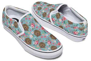 Labradoodle Flower Slip-On Shoes