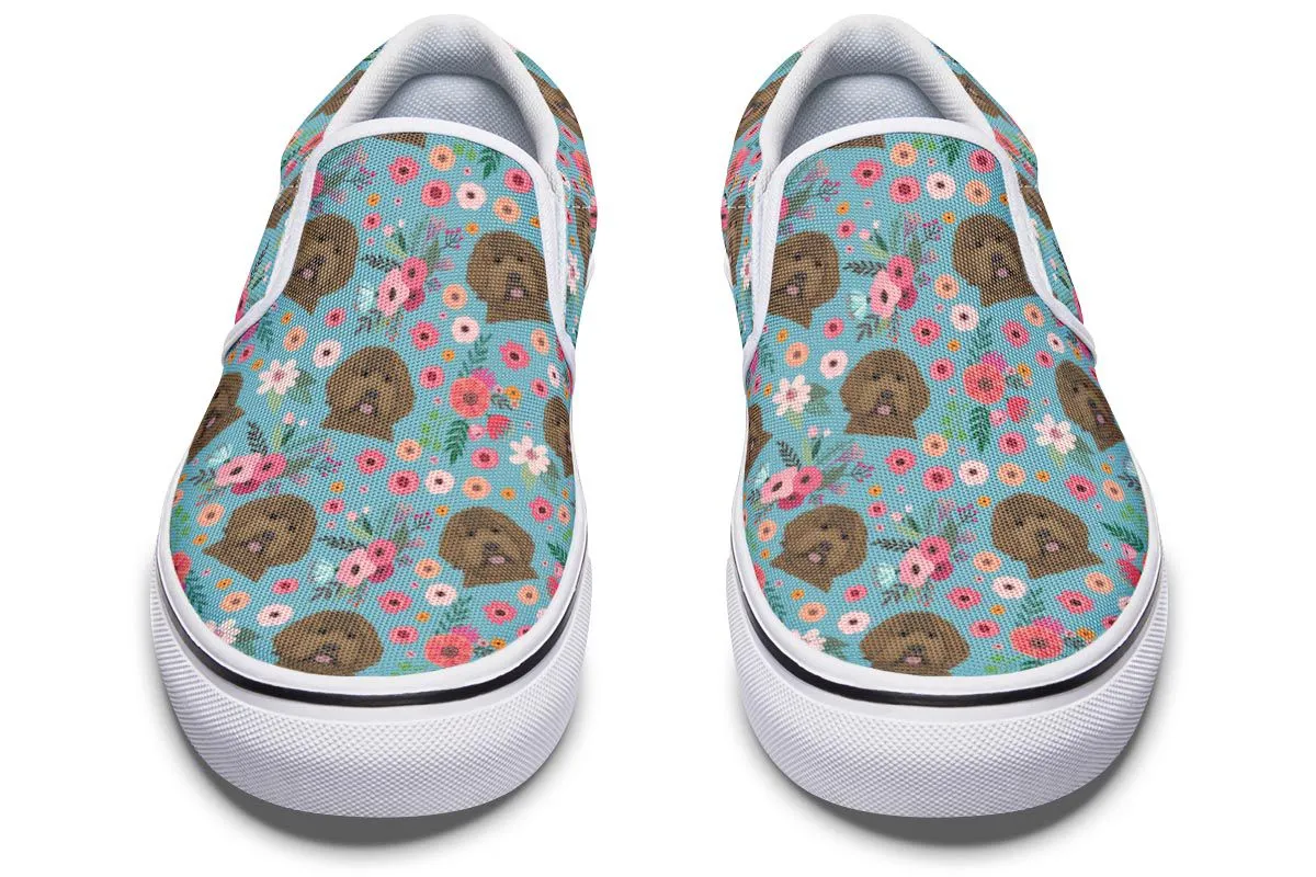 Labradoodle Flower Slip-On Shoes