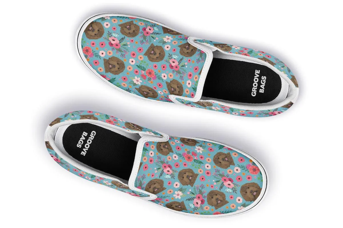 Labradoodle Flower Slip-On Shoes