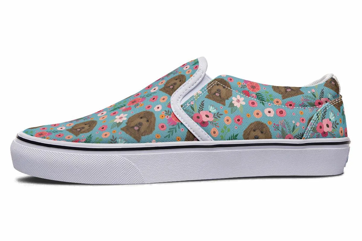 Labradoodle Flower Slip-On Shoes