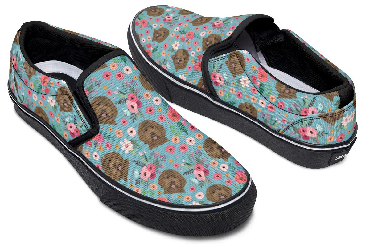 Labradoodle Flower Slip-On Shoes