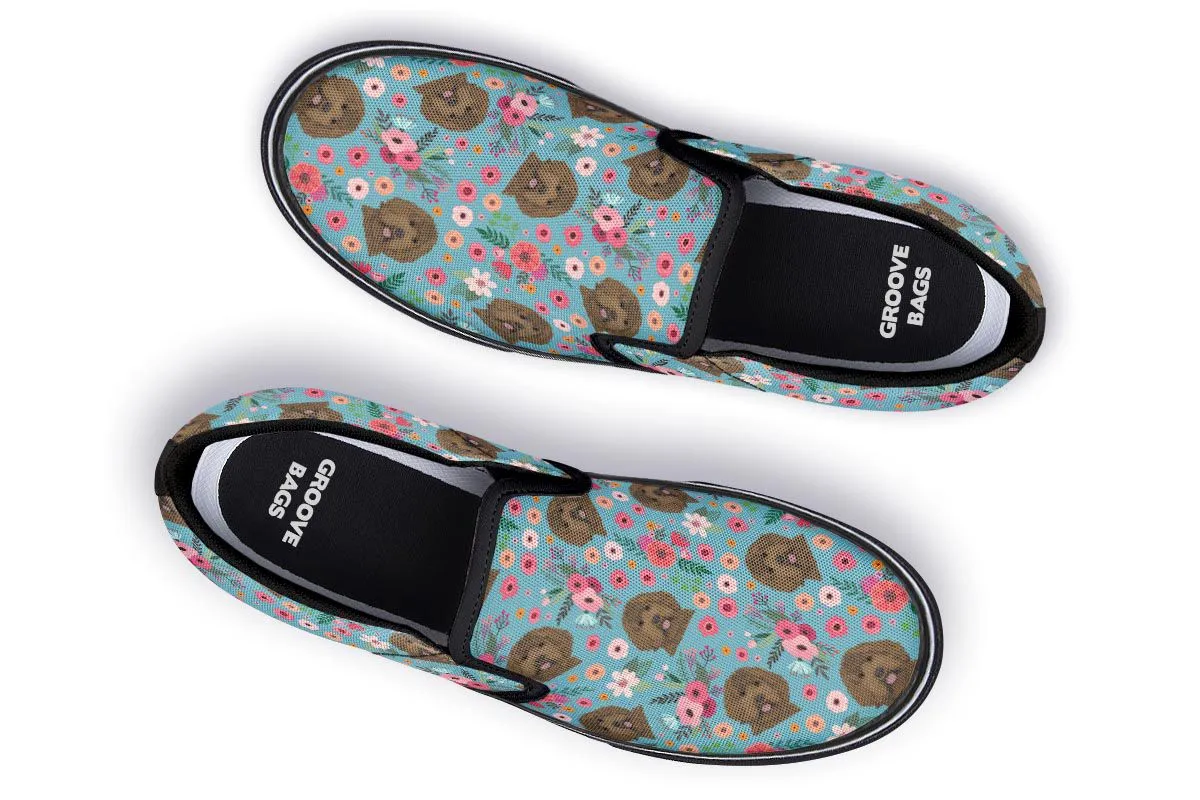 Labradoodle Flower Slip-On Shoes