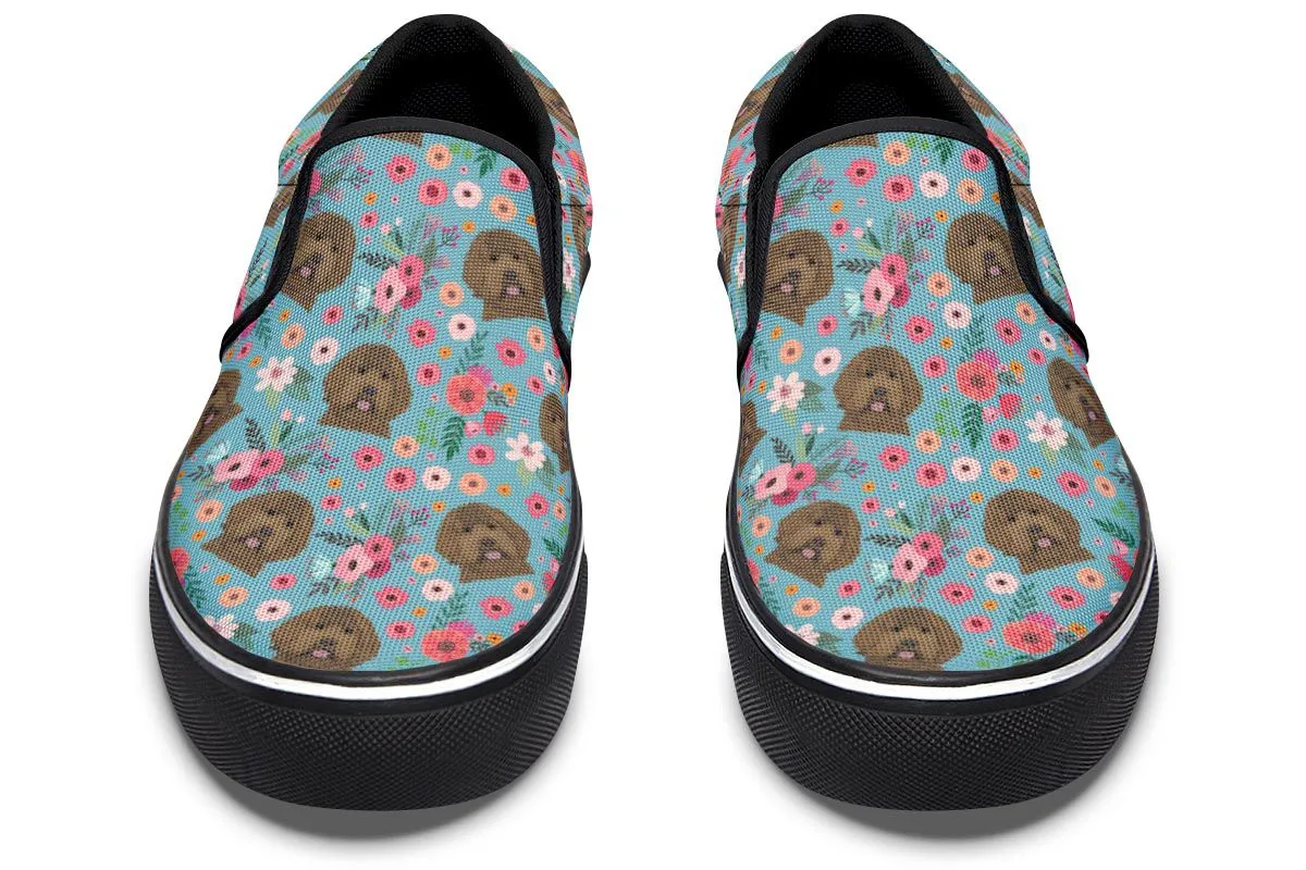 Labradoodle Flower Slip-On Shoes