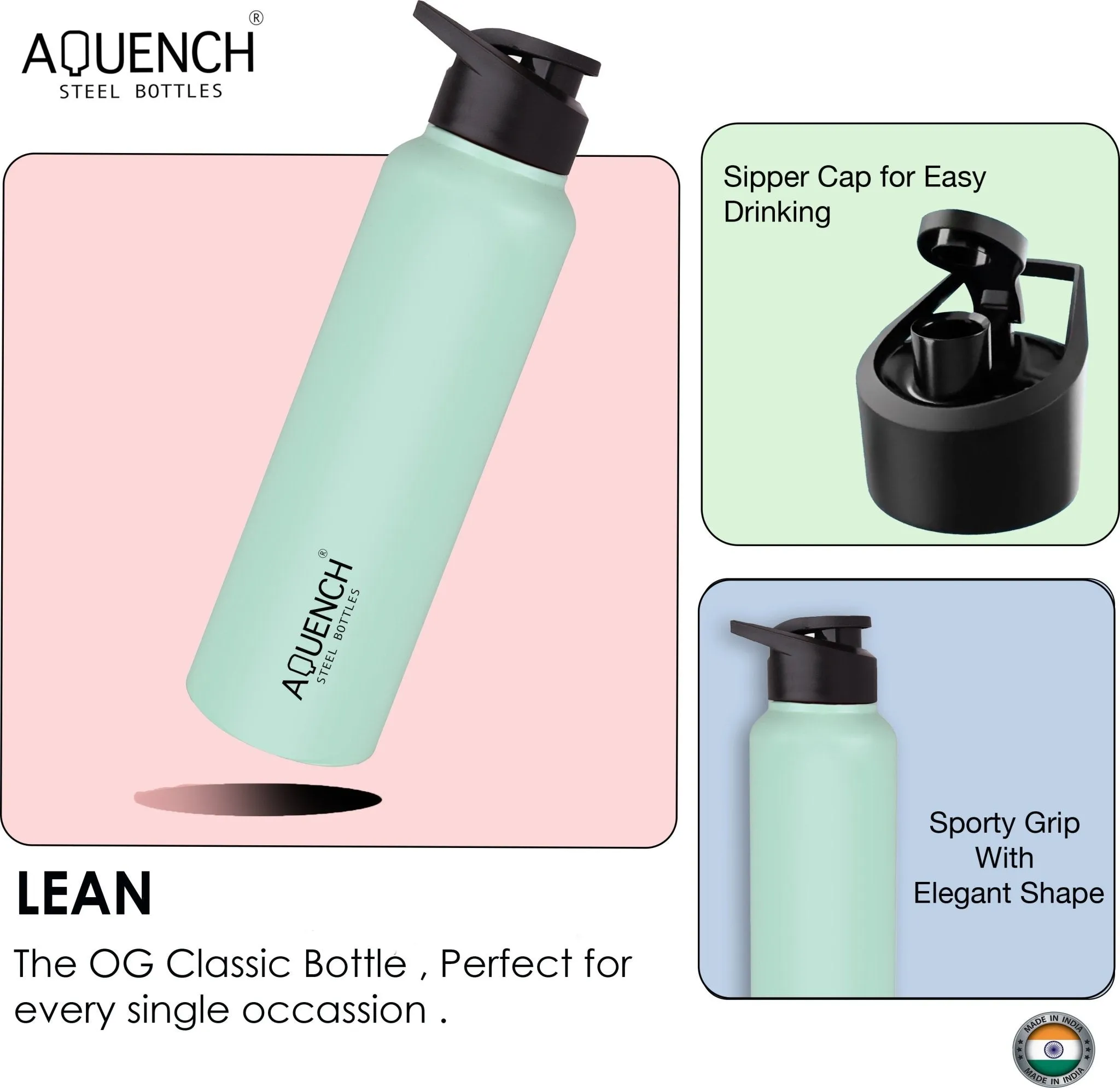 Lean Pro Light Green Water Bottle