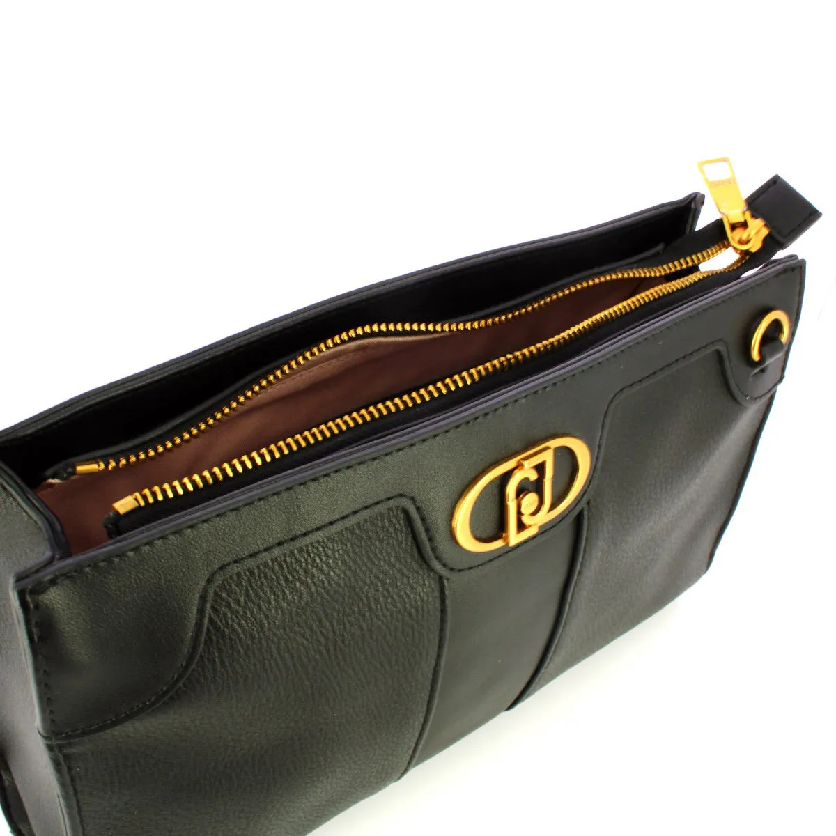 Liu Jo - Borsa a tracolla Ecosostenibile con logo Nero - AA4030E0031 - NERO