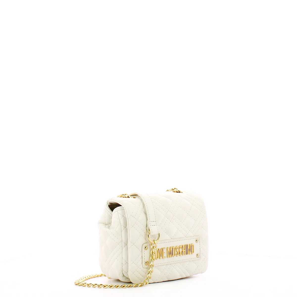 Love Moschino - Mini Borsa a spalla Shiny Quilted Bianco - JC4231PP0I - BIANCO