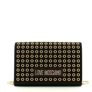Love Moschino - Pochette Glam Up Nero - JC4063PP1L - NERO EYELETS/ORO