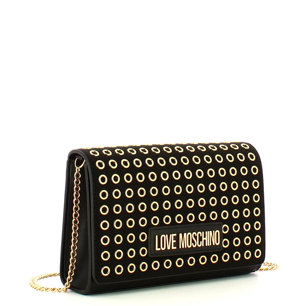 Love Moschino - Pochette Glam Up Nero - JC4063PP1L - NERO EYELETS/ORO