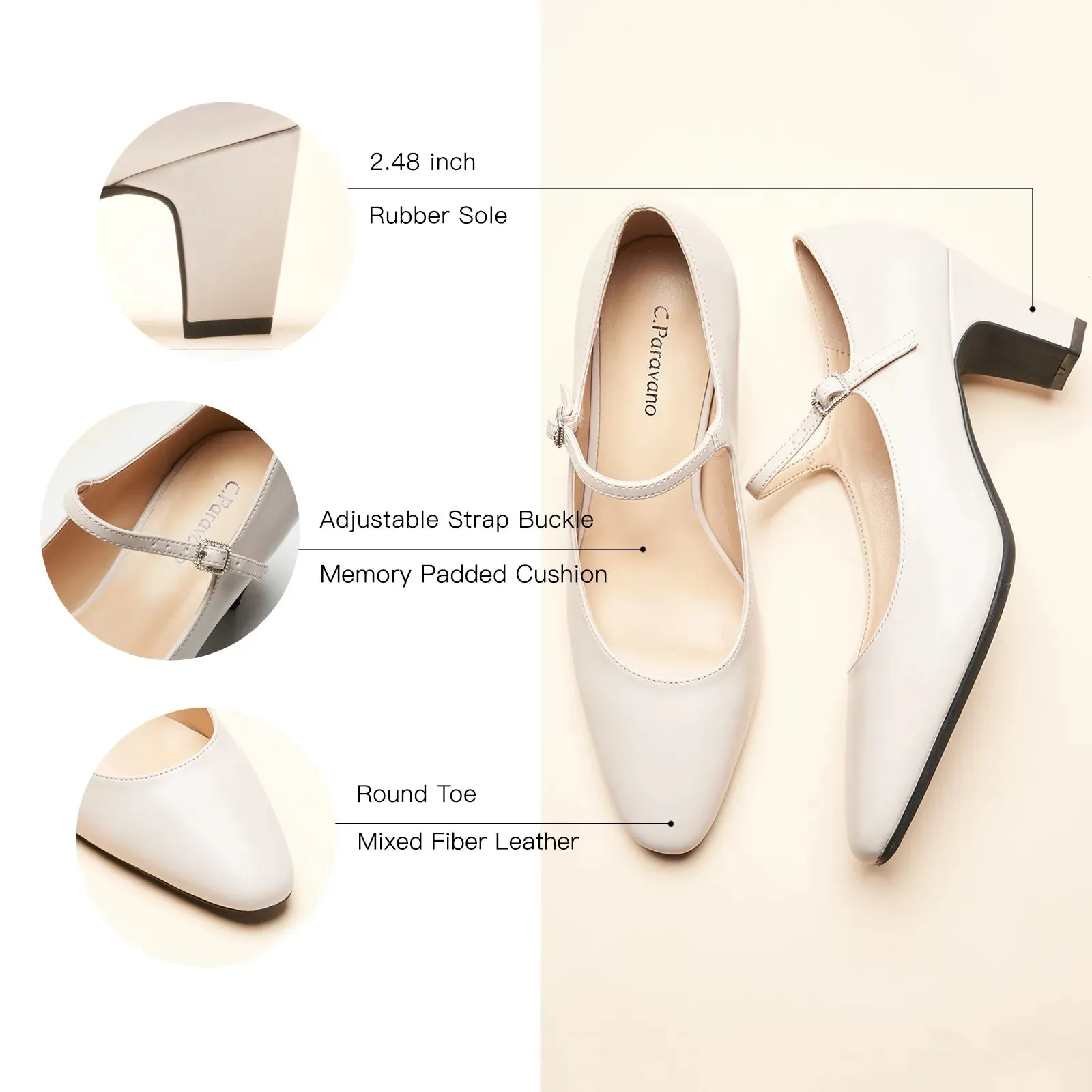 Mary Jane Block Heel Pumps (Jessica)