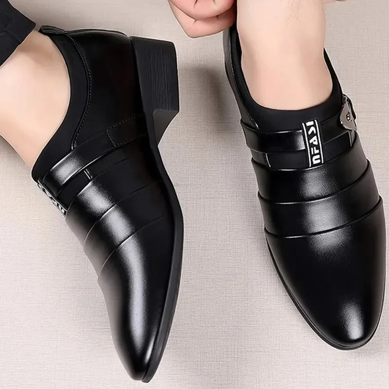 Men Slip on Pointed Toe Formal Wedding Party Office Dress Shoes
