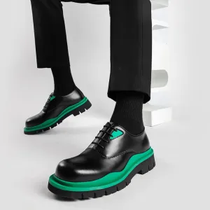 Men Thick Sole Harajuku Casual Leather Shoes