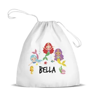 Mermaids Premium Drawstring Bag