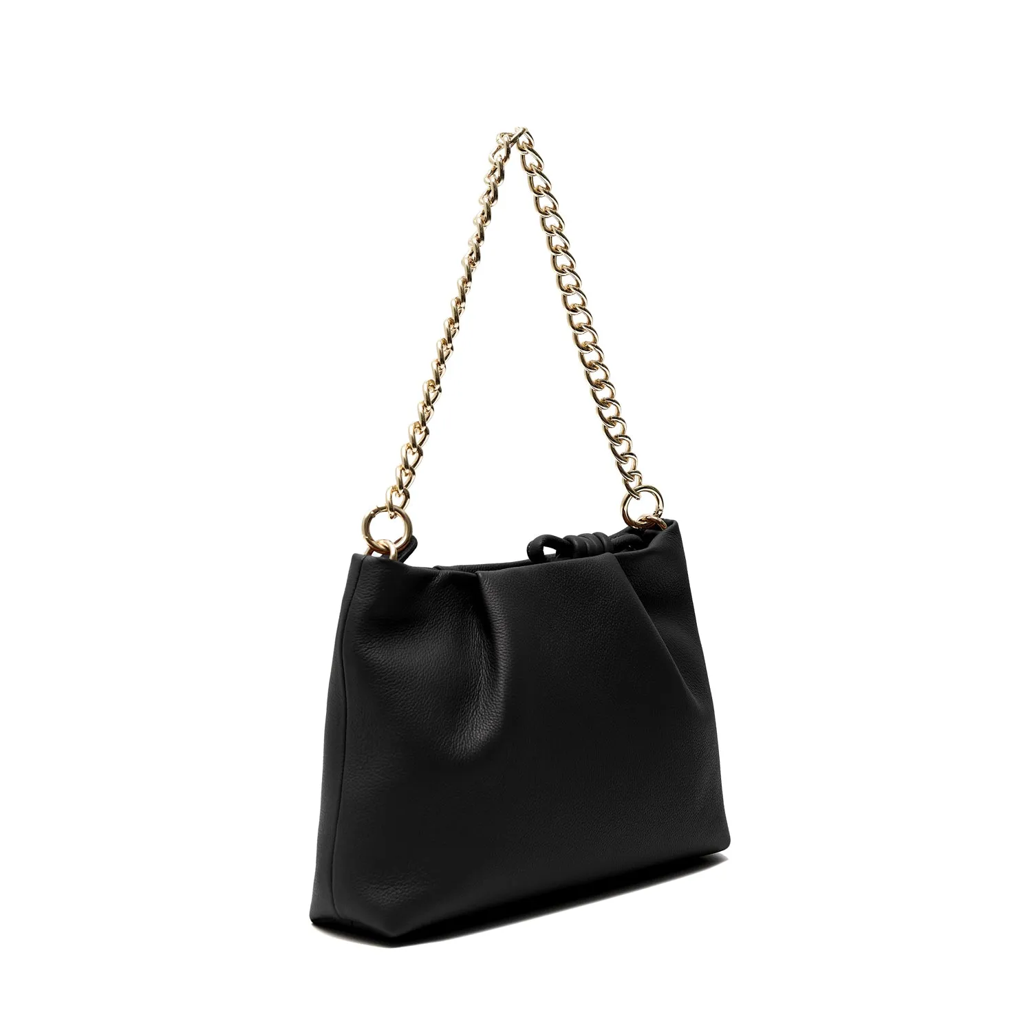 Midi Mayfair Leather Crossbody Bag, Black