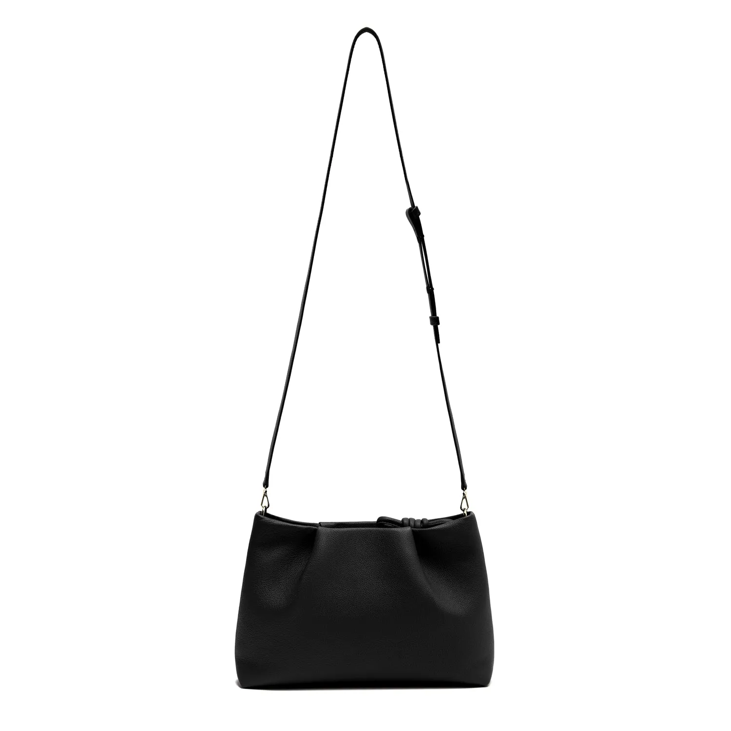 Midi Mayfair Leather Crossbody Bag, Black