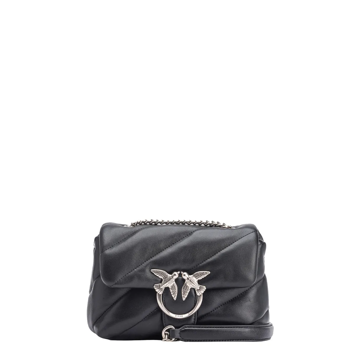Pinko - Mini Borsa a tracolla Love Puff Maxi Quilt Nero Old Silver - 100039A0F2 - NERO-OLD/SILVER