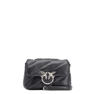 Pinko - Mini Borsa a tracolla Love Puff Maxi Quilt Nero Old Silver - 100039A0F2 - NERO-OLD/SILVER