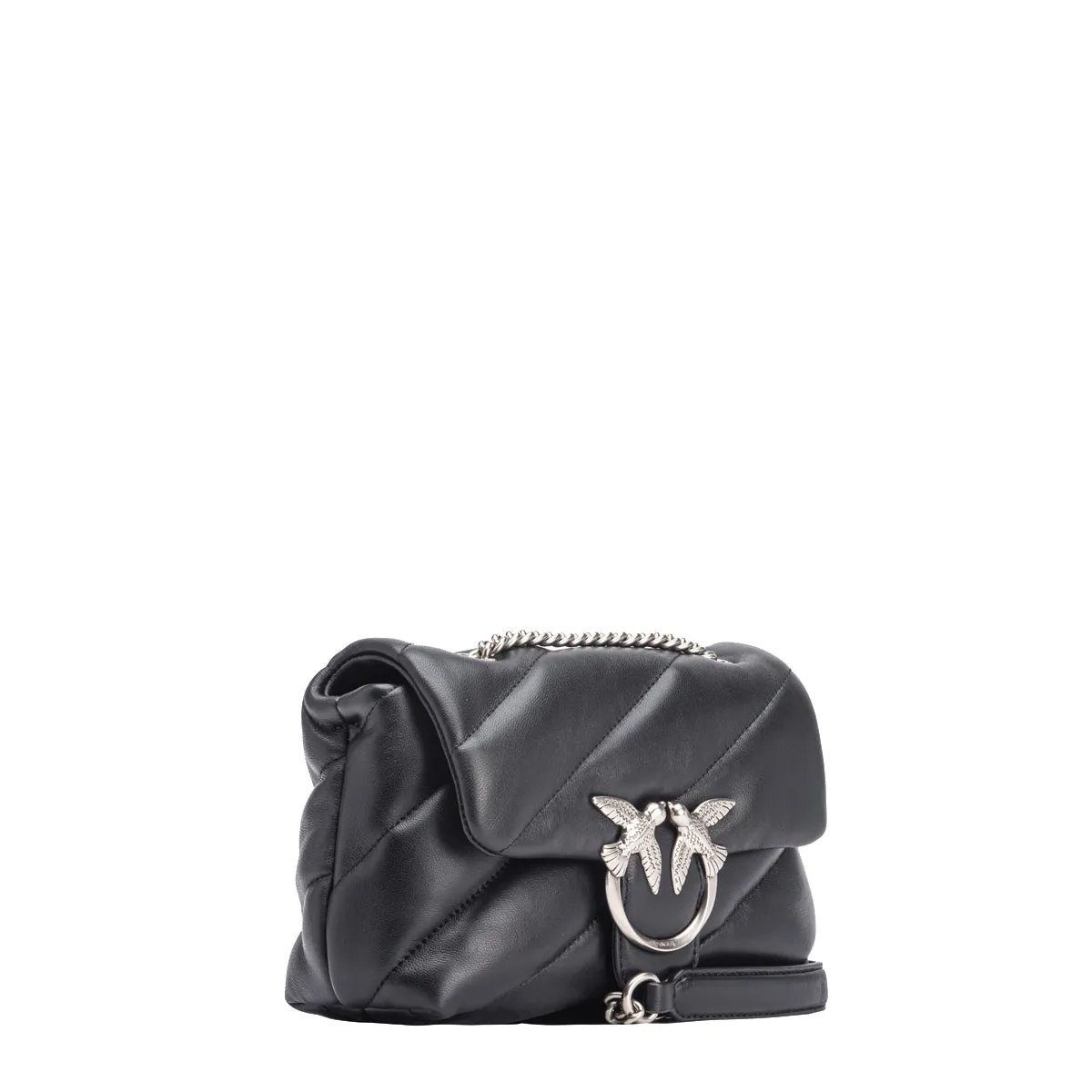 Pinko - Mini Borsa a tracolla Love Puff Maxi Quilt Nero Old Silver - 100039A0F2 - NERO-OLD/SILVER