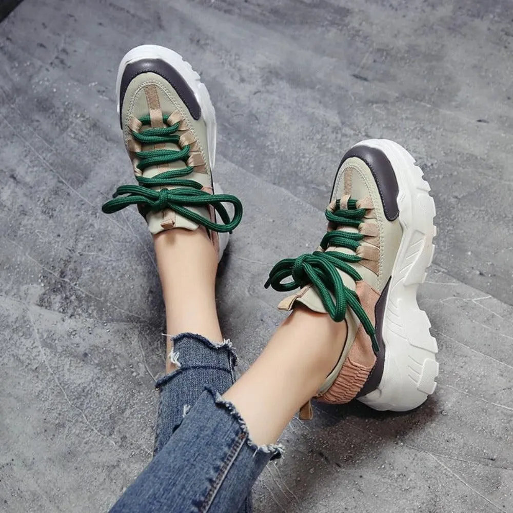 Platform Thick Sole Height Increasing 3" Running Sneakers