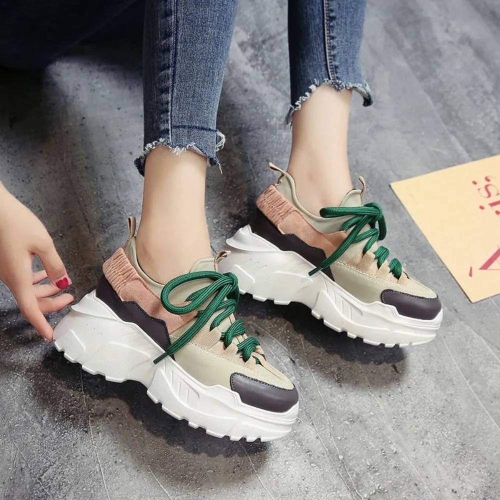 Platform Thick Sole Height Increasing 3" Running Sneakers