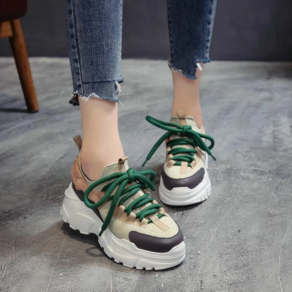 Platform Thick Sole Height Increasing 3" Running Sneakers