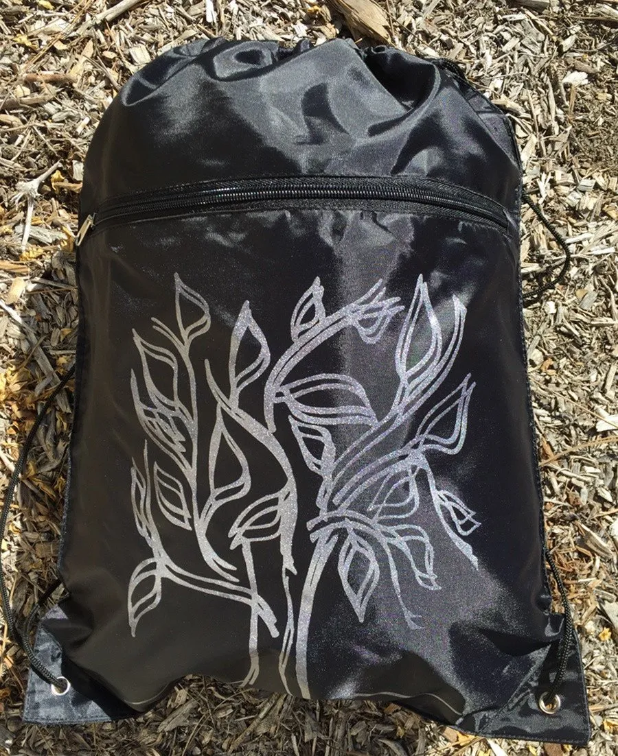 Polyester Value Drawstring Bags with Front Zippered Pocket - POL11