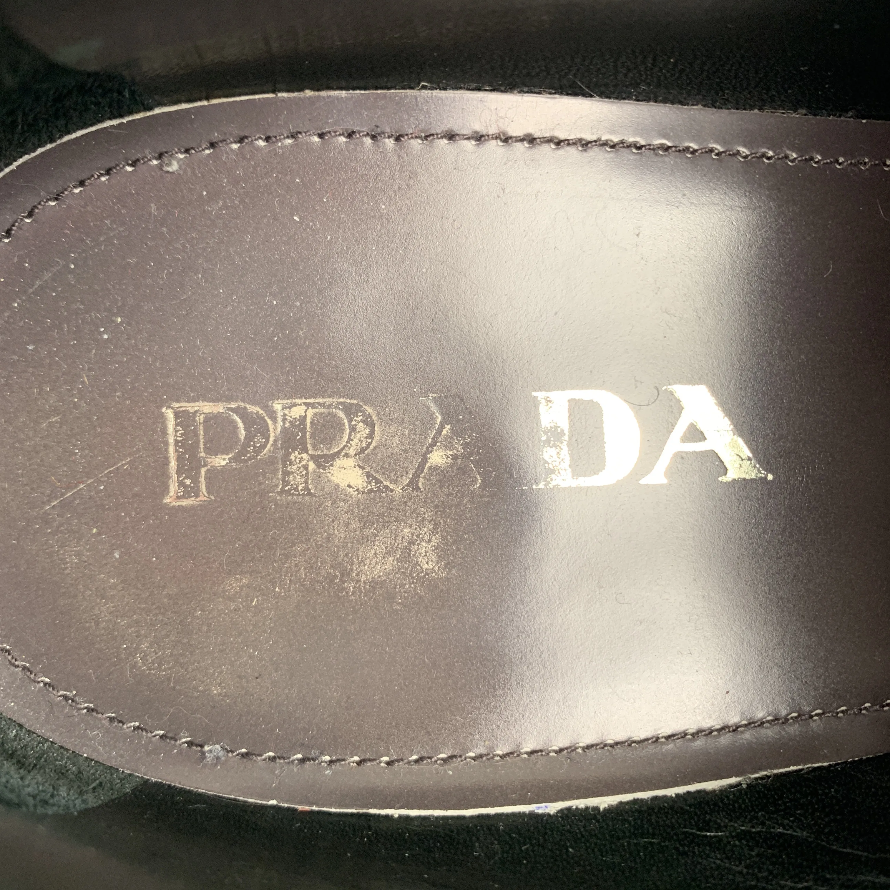Prada Levitate Size 10.5 EE Taupe Antique Leather Wingtip Lace Up Shoes