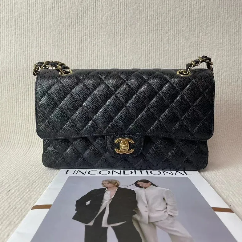 Preloved Chanel CF Classic Flap Bag Caviar Black Shoulder Bag