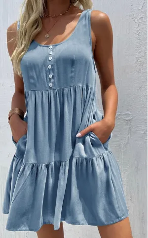 Ruffle hem tank dress